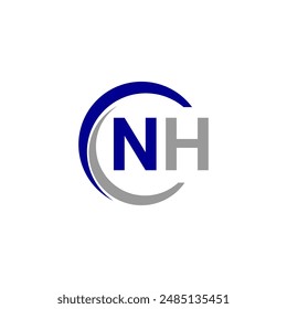 Simple Letter NH logo design template vector illustration. NH Alphabet Letter. NH Technology Logo Design Pixel Element.
