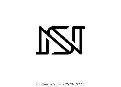 Simple Letter NS or SN Logo Design Vector 