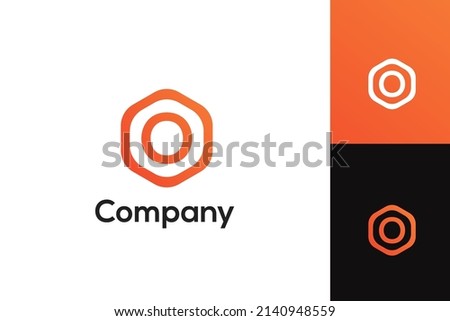 Simple letter O Hexagon logo