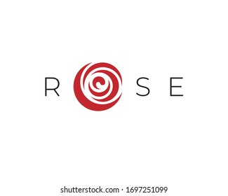 Simple Letter O As Rose Wordmark Logo Vector