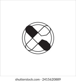 simple letter O X logo template vector set.