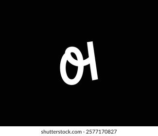 simple letter OH logo design template