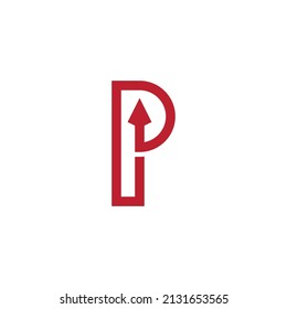 simple letter P with arrow logo design