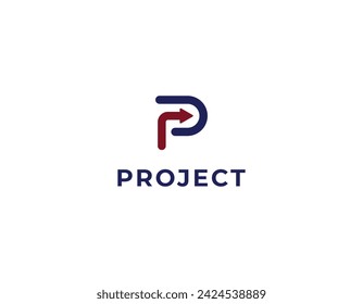 Simple Letter P With Arrow Logo Design Template