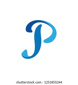 simple letter p curves gradient logo 