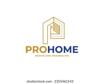 Plantilla de diseño de logotipo interior para carta simple P