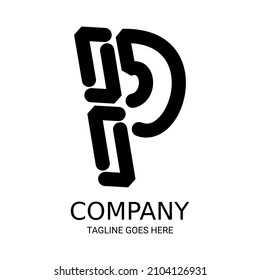 Simple letter P logo design. Perfect for t-shirts, etc.