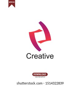 Simple letter p logo vector template design