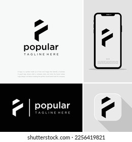 Logotipo de letra simple p y concepto de icono de logotipo vectorial