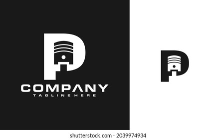 Simple Letter P Piston Logo