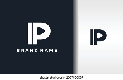 letra simple logotipo de reproducción P	