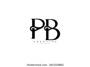 Simple letter PB monogram stylish type design logo