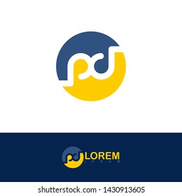 Simple letter pd logo vector design