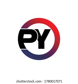 Simple letter PY logo design vector
