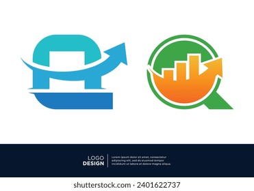 Simple letter Q logo design for finance, investment, marketing.