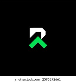 Simple Letter R arrow up or Arrow R logo concept vector icon