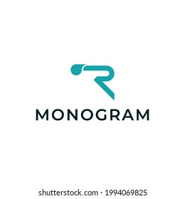 letra simple r casco de ciclo línea de deporte diseño moderno