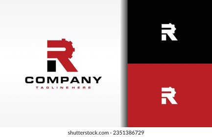 simple letter R gear logo