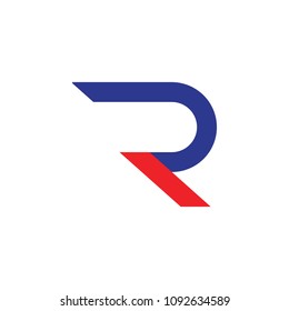 simple letter r geometric design logo vector