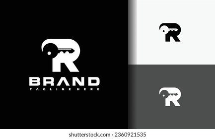 simple letter R key logo