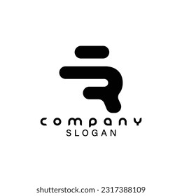 Simple letter R logo design template for modern companies