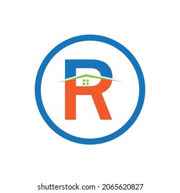 einfaches Buchstaben-R-Logo-Vorlage, Vektorsymbol