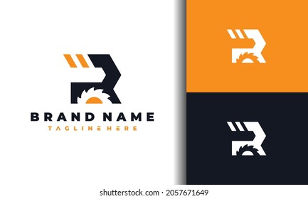 simple letter R saw logo