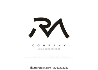 Simple Letter RM Logo Design Vector