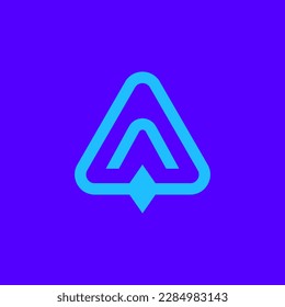 simple letter A and rocket logo design