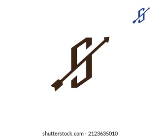 Einfach Buchstaben S Pfeil rechts Logo, eps10 einzeln