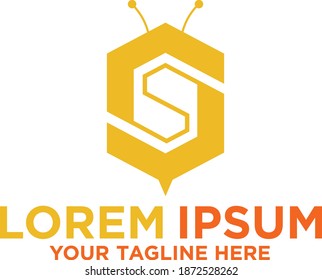 Simple letter S with bee logo