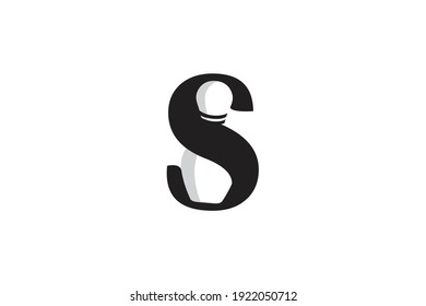 simple letter S bowling pins logo identity with unique negative space concept design
