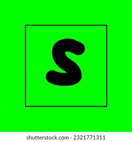 Una letra S simple diseño dentro de la caja cuadrada aislado en fondo verde para efecto de pantalla verde. Dejando. Orden alfabético. 