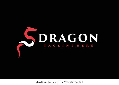 letra simple S logo del dragón