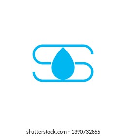 simple letter s drop fresh water logo vector