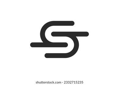 einfacher Buchstabe S und G-Logo-Design, Vektorgrafik