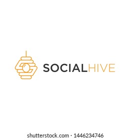 Simple Letter S and Hive logo icon vector.