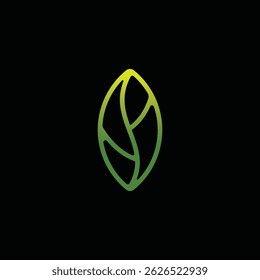 simple letter S leaf green logo design icon vector