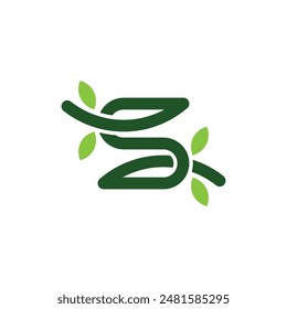 Simple Letter S Leaf Line Ecology Business Icon Creative Design Logo