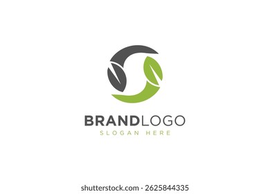 simple letter s leaf logo icon vector design template concept
