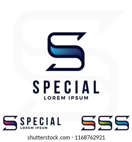 Simple letter S logo design with gradient color.