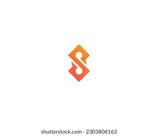 Simple letter S logo design template on white background