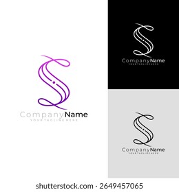 Simple letter S logo with line design business, company icons