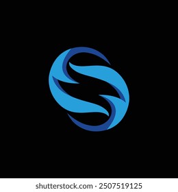 Simple letter S Logo. striking letter S and globe combination logo, S abstract logo icon