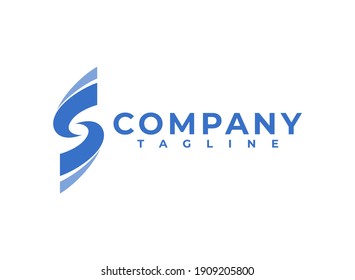 einfache Buchstaben S Logo, Vektorvorlage.
