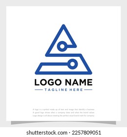 simple letra a s o como concepto de tecnología de logotipo