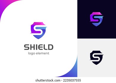 Diseño de icono del logotipo Simple Letter S Shield para seguridad, logotipo de defensa cibernética