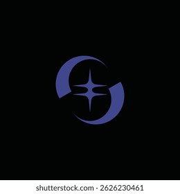simple letter S spark star logo design inspiration