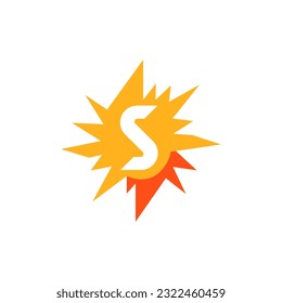 simple letter S sparks firework logo vector illustration template design