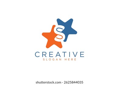 simple letter s star logo icon vector design template concept